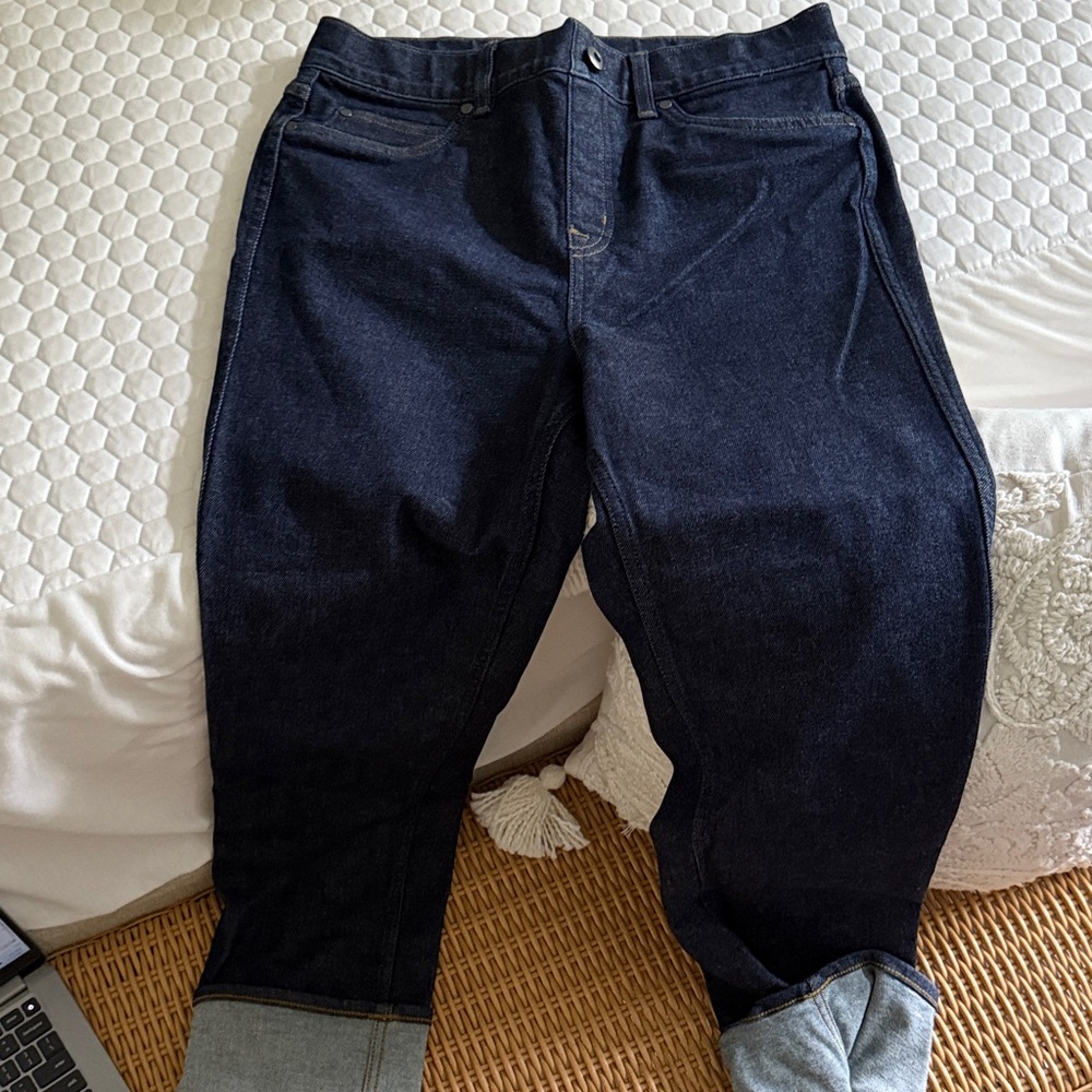 SPANX Dark Blue Cropped Jeans